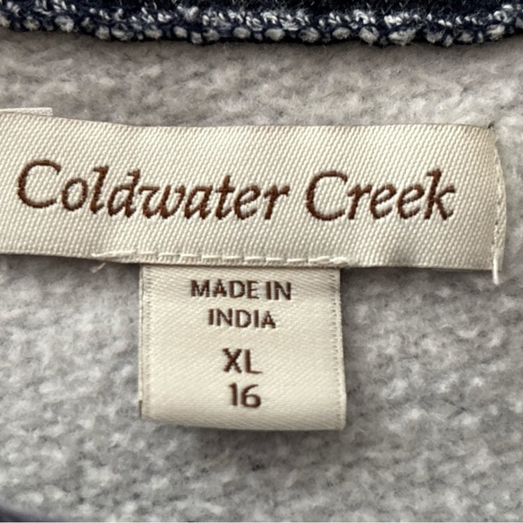 COLDWATER CREEK pullover sweater XL , medium blue with gray specks. Boxy - Picture 6 of 6